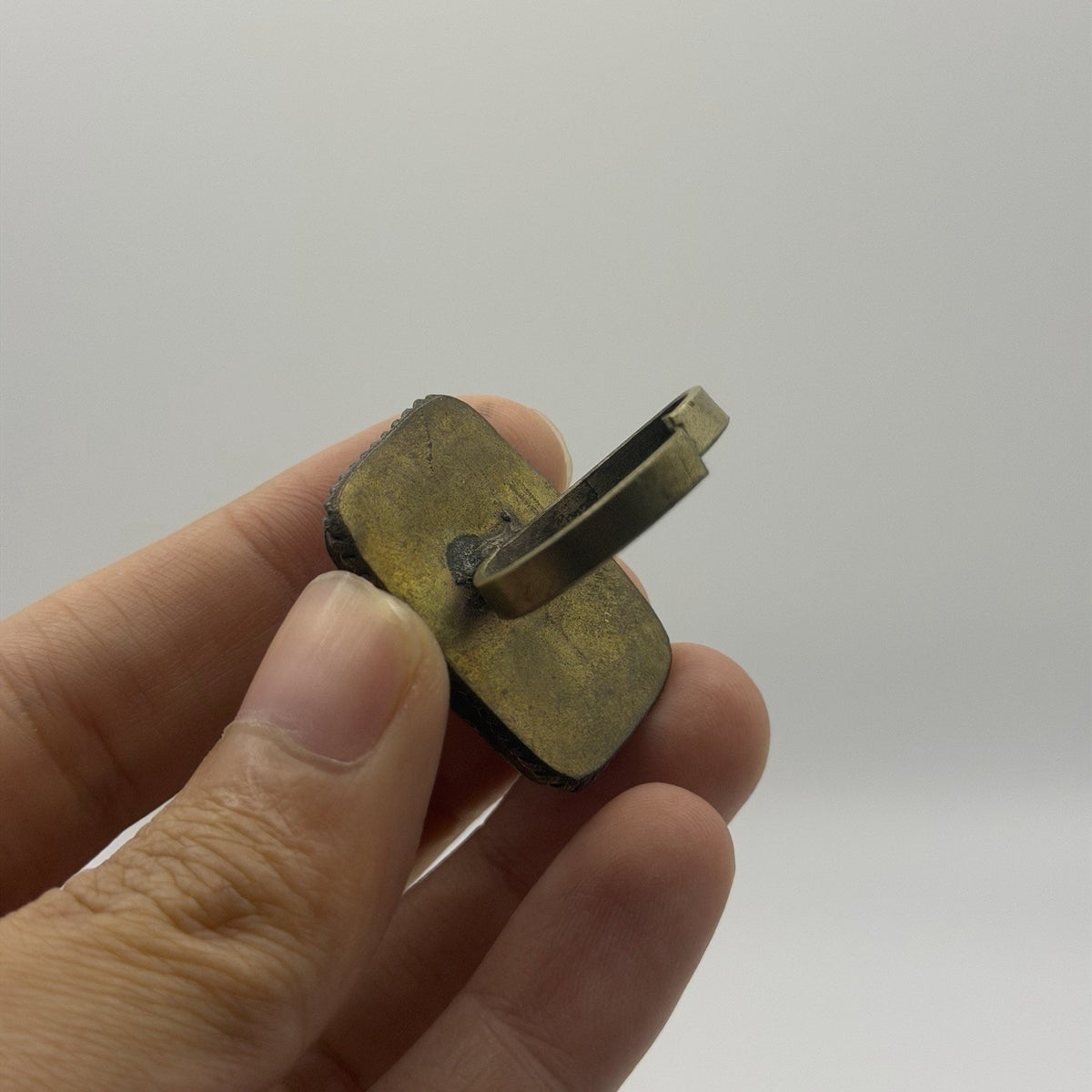 Vintage Nepalese Tribal Brass Ring With Stones