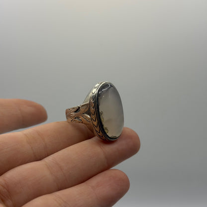 Vintage Old Agate Stone Handmade Silver Ring