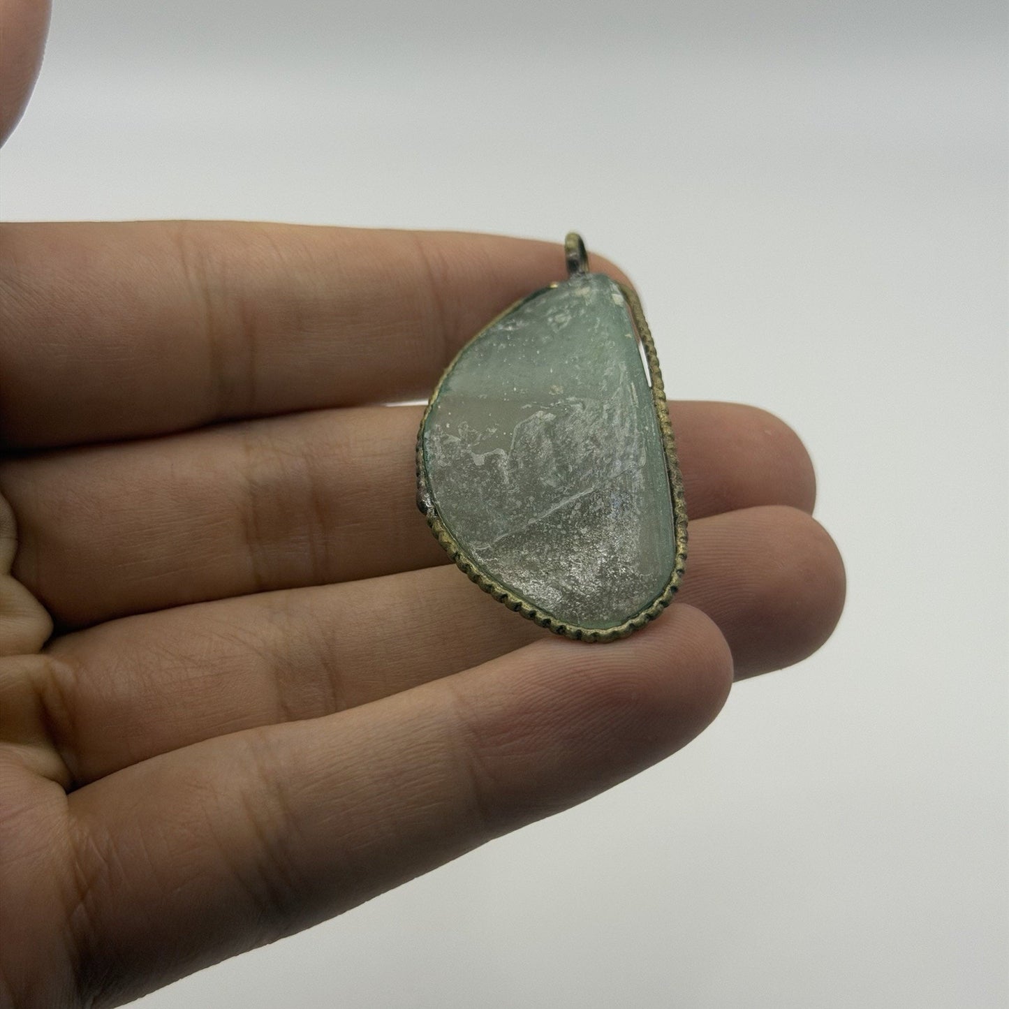 Ancient Roman Glass Pendant With Modern Setting